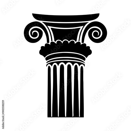 Architectural Ionic Column Silhouette Depicting Classical Design and Historical Significance Art