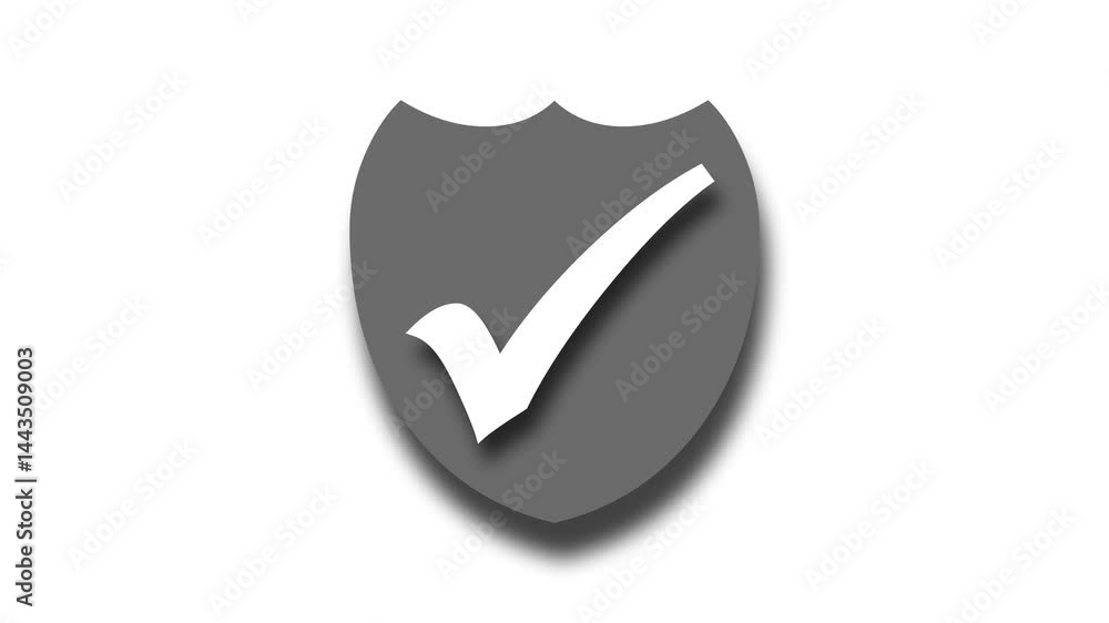 Security Shield Flat Style Check Mark Animation Security Shield Flat Style Check Mark Animation