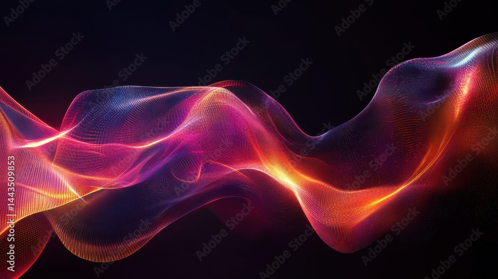 Fototapeta premium Digital background perfect for tech processes, neural networks, artificial intelligence, data transfer and encryption, digital archives, sound and graphic presentations, science, education, etc.