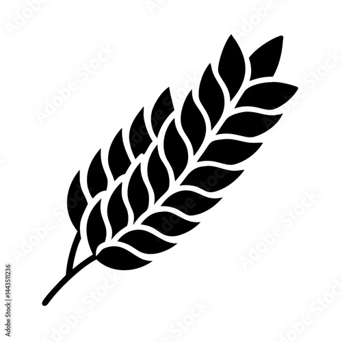 Stylized Wheat Stalk Silhouette Representing Agriculture and Food Production