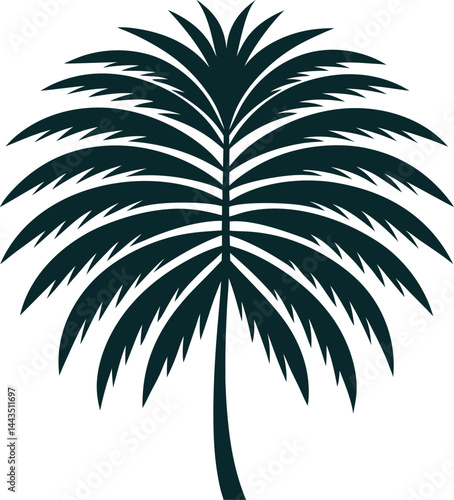 a palm tree leaf silhouette vector 