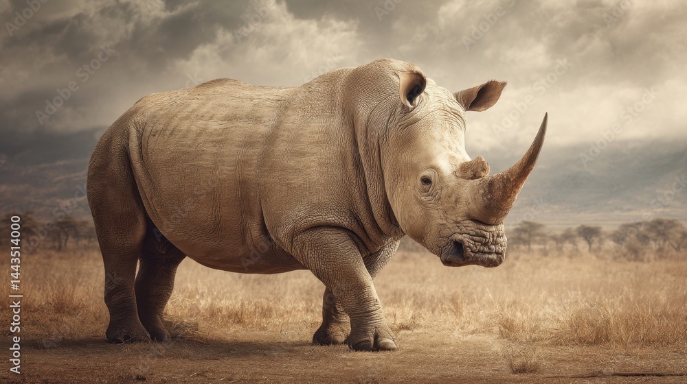 Obraz premium Majestic Rhino in the Savannah