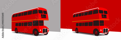 Vintage Red Bus on the Street of London