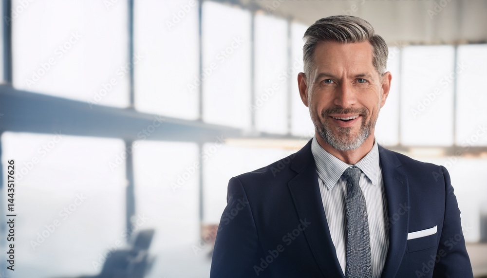 Successful mid business man looking at camera Successful mid business man looking at camera