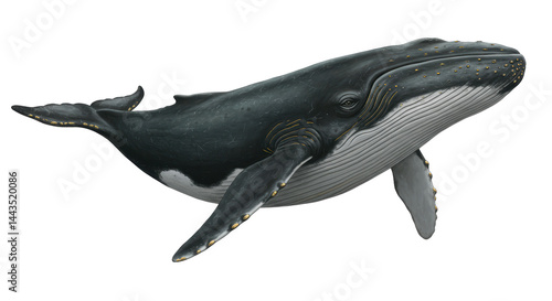 Isolated Humpback Whale Marine Mammal Swimming Wildlife