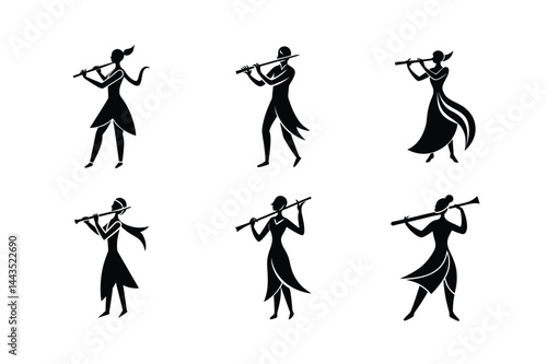 Cellist Performance Pose Silhouette Vector Icon