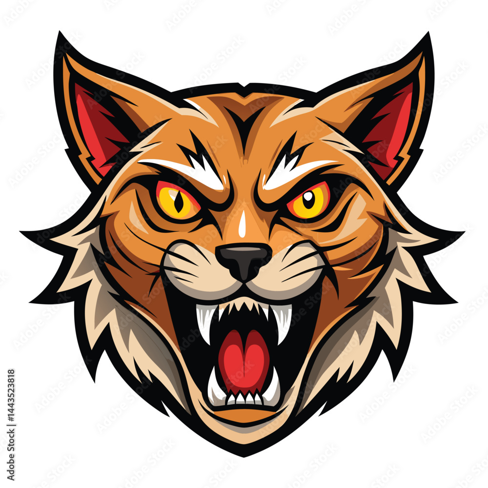 Angry Wild Cat Head (1) Angry Wild Cat Head (1)