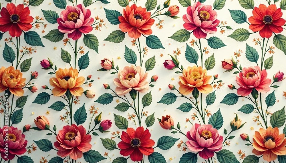 Intricate floral design repeating across a surface , print, leaves, vector Intricate floral design repeating across a surface , print, leaves, vector