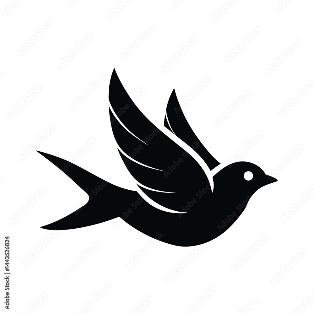 Obraz premium Simple Flying Bird Vector Design