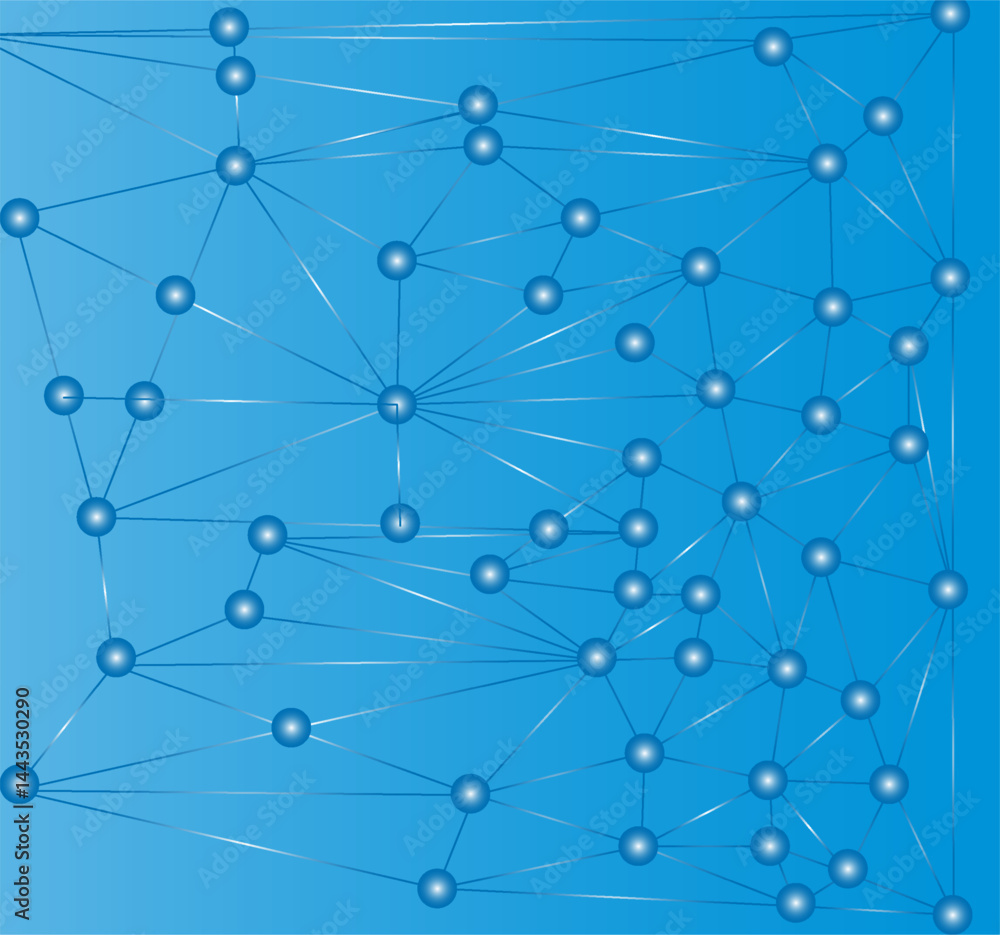 Futuristic Digital Network with Glowing Blue Spheres and Connections, High-tech abstract visualization featuring a complex digital network. Futuristic Digital Network with Glowing Blue Spheres and Connections, High-tech abstract visualization featuring a complex digital network.