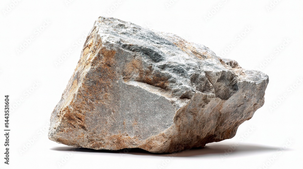 Obraz premium Large Natural Rock Formation on White Background for Textures