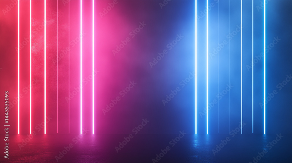 Pink and Blue Vertical Neon Light Columns in a Smoky Room
Pink and Blue Vertical Neon Light Columns in a Smoky Room
