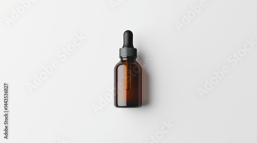 Black dropper bottle mockup on white background  
