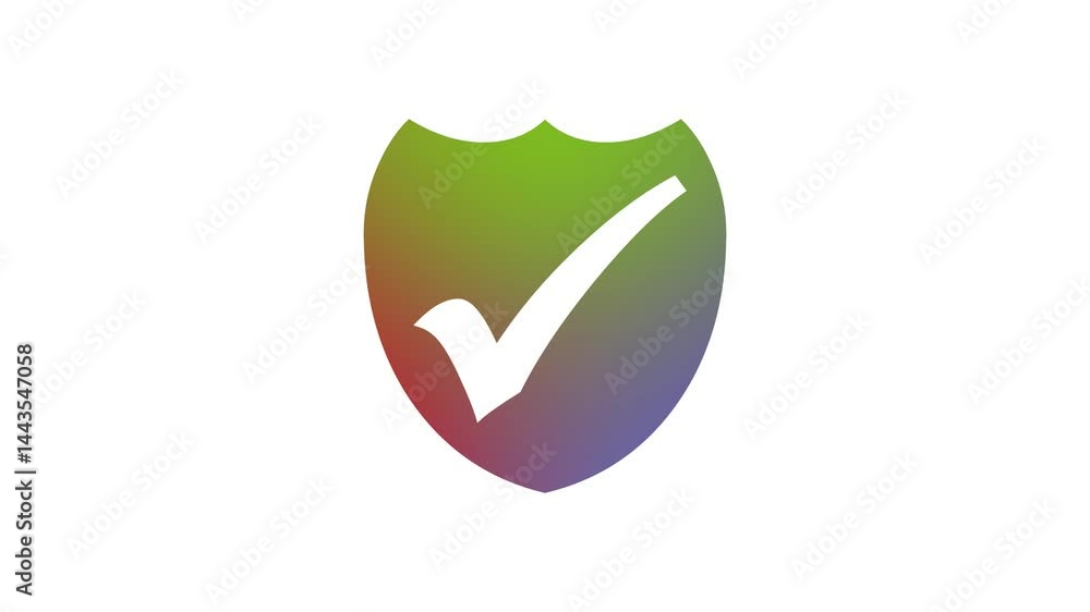 Security Shield with Checkmark Icon Animation, Shield Icon with Check Mark Symbolizing Security Security Shield with Checkmark Icon Animation, Shield Icon with Check Mark Symbolizing Security