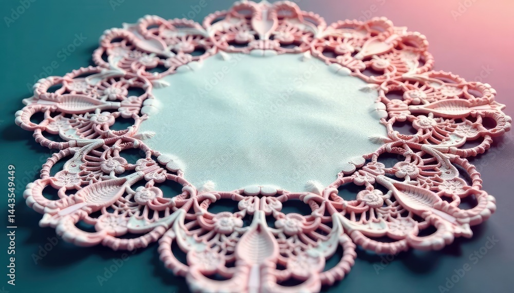 Obraz premium Intricate floral lace doily, delicate netting , home decor, elegant