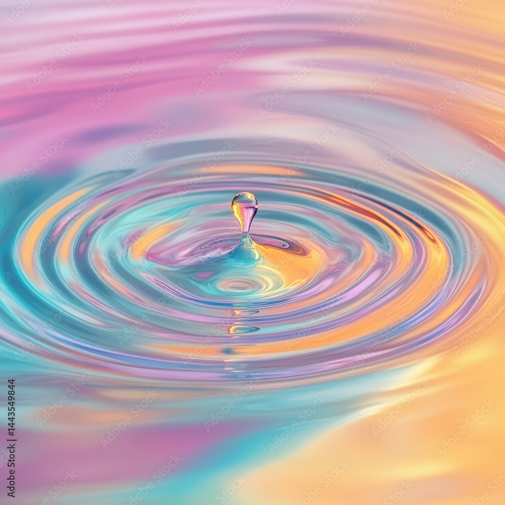 Pastel ripple background with vibrant drop twist Pastel ripple background with vibrant drop twist
