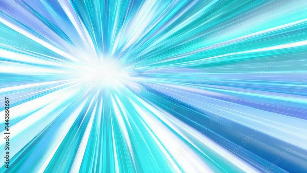 Energetic background animation with vibrant turquoise and blue lines radiating from a central bright spot creates a sense of speed and motion Energetic background animation with vibrant turquoise and blue lines radiating from a central bright spot creates a sense of speed and motion