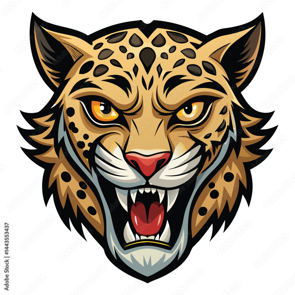 Obraz premium Angry cheetah head graphic