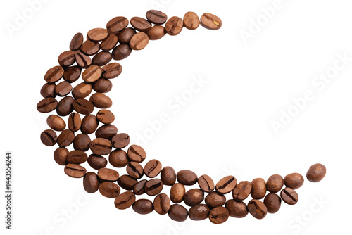 coffee beans frame isolated on white background.