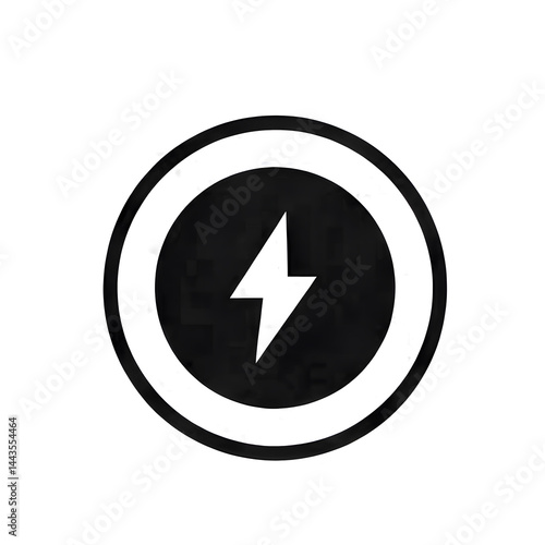 Free Download Simple black and white isolated  icon of a lightning bolt, electricity voltage power symbol - GFXLoad