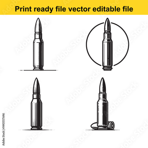 Vector bullet silhouette