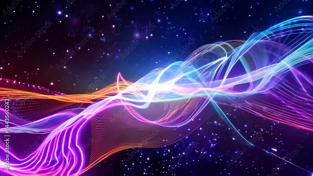 Futuristic Colorful Waves: Cosmic Motion Background Futuristic Colorful Waves: Cosmic Motion Background