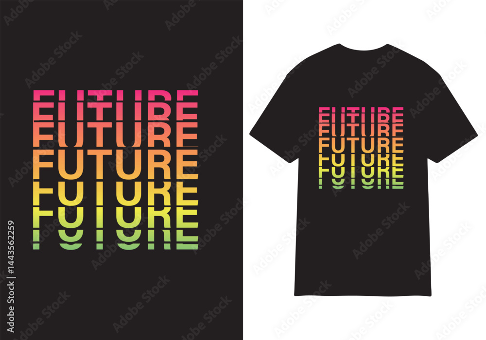 Fototapeta premium Future Vibes – Gradient Typography T-Shirt