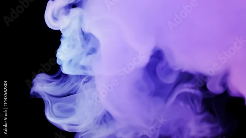 Vibrant Purple and White Smoke Art: Dynamic Abstract Background