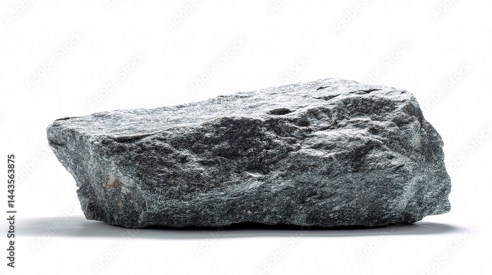 Fototapeta premium Natural Gray Rock on White Background for Textures and Backgrounds
