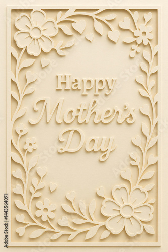 Happy mother's day card floral design laser cut template mothers day gift vector illustration design