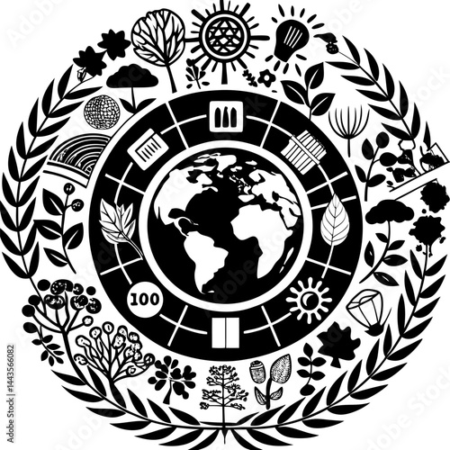 Sustainable Development Goals Icons Surrounding Earth in Eco-Friendly Concept