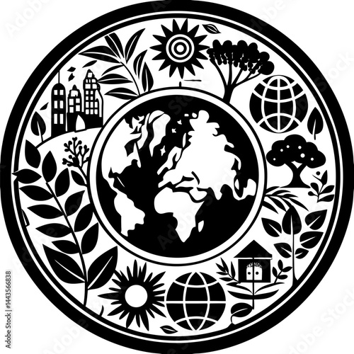 Sustainable Development Goals Icons Surrounding Earth in Eco-Friendly Concept