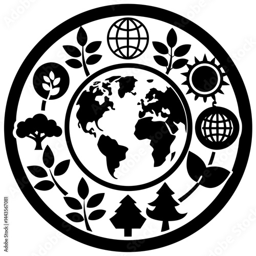 Sustainable Development Goals Icons Surrounding Earth in Eco-Friendly Concept