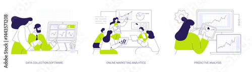 Use of Big Data abstract concept vector illustrations.