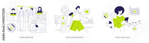 Internet of Behaviors abstract concept vector illustrations.