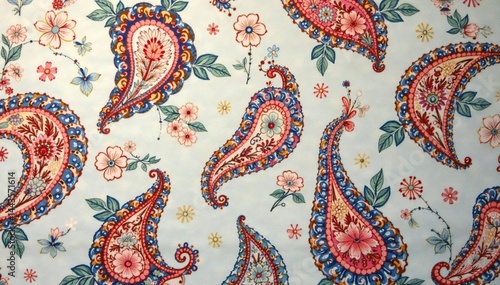 Subtle paisley pattern in muted tones, soft hues and delicate details , soft, cream