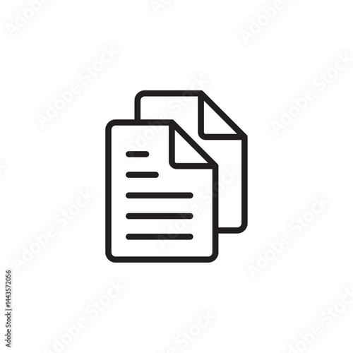 Document icon with multiple pages suitable for file management, document handling, or digital library systems