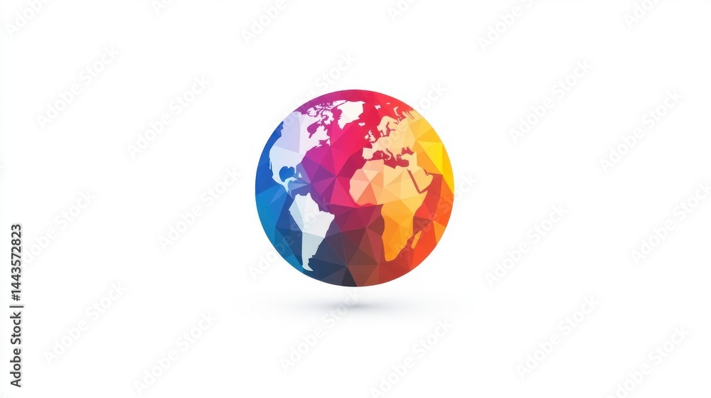 Fototapeta premium Colorful Polygonal Earth Globe