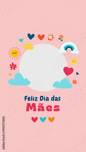 Moldura divertida para o Dia das Mães para crianças 
