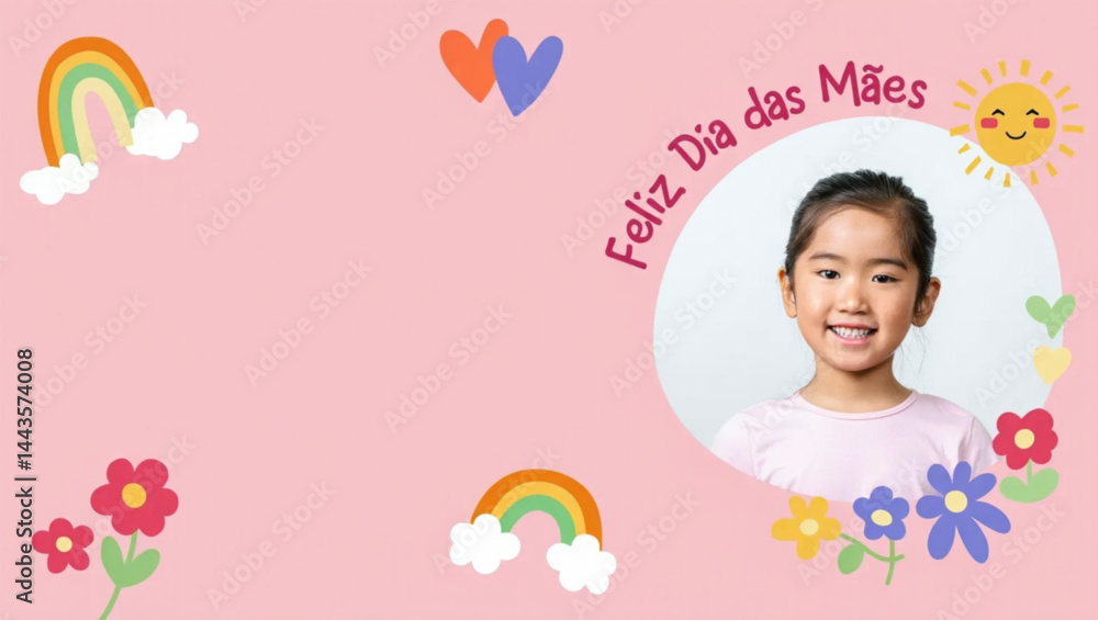 Moldura divertida para o Dia das Mães para crianças 
