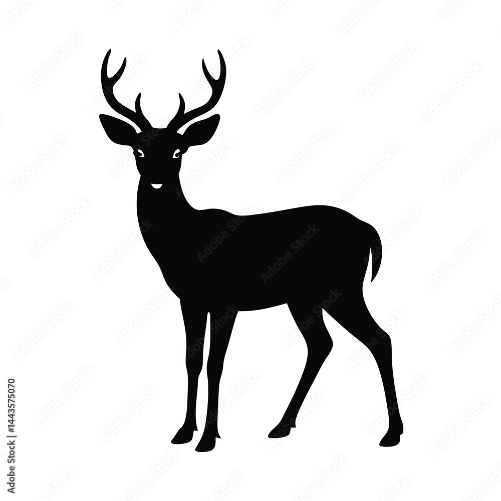 Fototapeta premium Black Silhouettes of Wild Deers 1