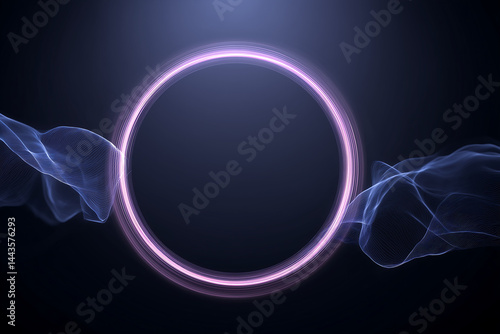 minimalistic visual of a virtual assistant as a pulsing circle with subtle wave animations