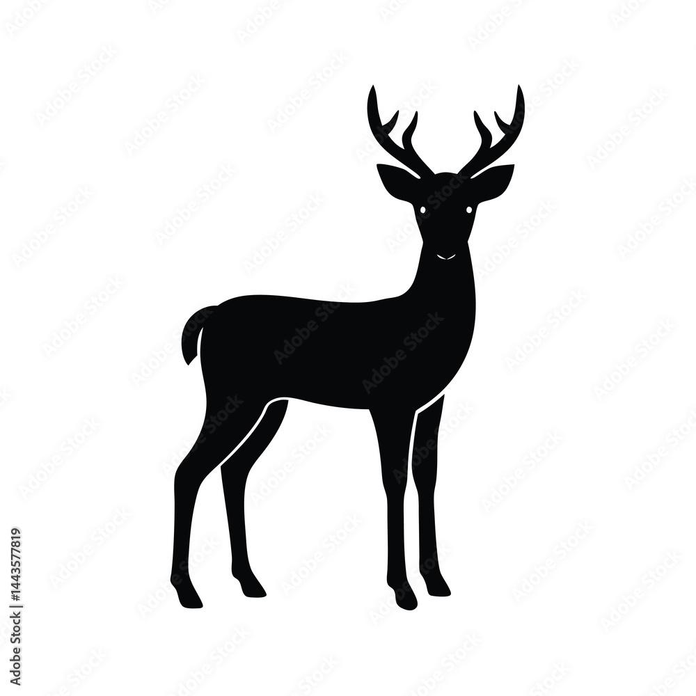 Fototapeta premium Single Deer Silhouette Vector Modern and Minimal