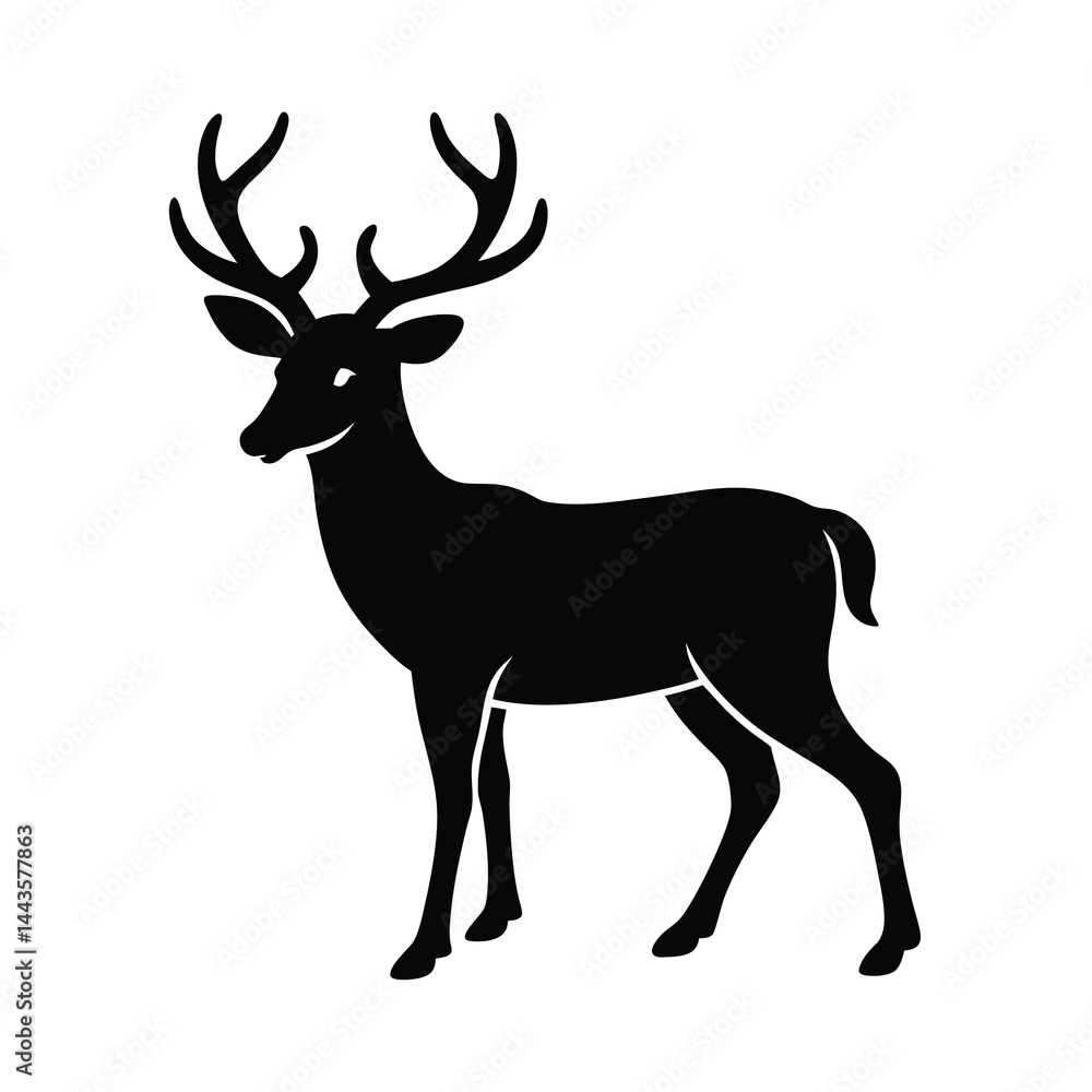 Fototapeta premium deer silhouette single vector elegant and bold outline