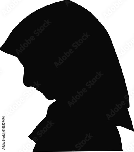Wea woman head silhouette vector