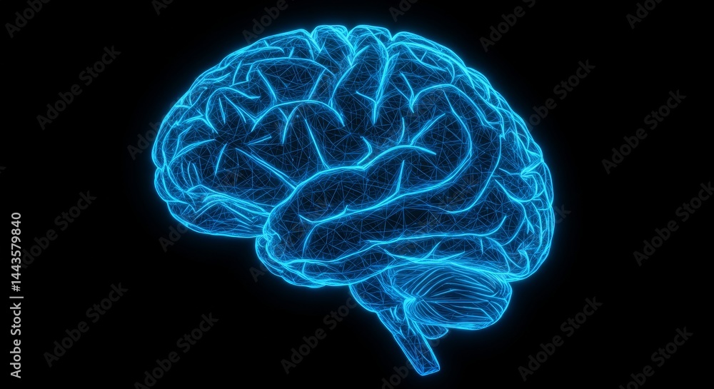 Blue Wireframe Brain X Ray 2025 - Medical neurology, mind science, brain anatomy, neural network, cognitive function Blue Wireframe Brain X Ray 2025 - Medical neurology, mind science, brain anatomy, neural network, cognitive function