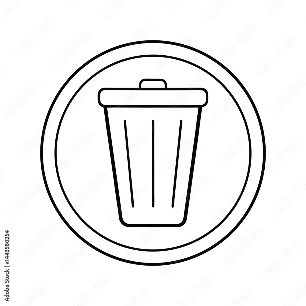 Trash Delete Icon Isolated on Black and White Vector Graphic Trash Delete Icon Isolated on Black and White Vector Graphic