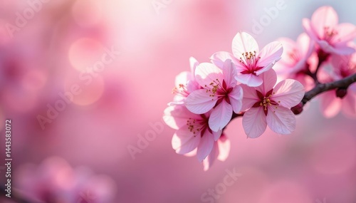 Wallpaper Mural Delicate pink cherry blossoms, full bloom, soft petals , branch, fabric, graphic Torontodigital.ca