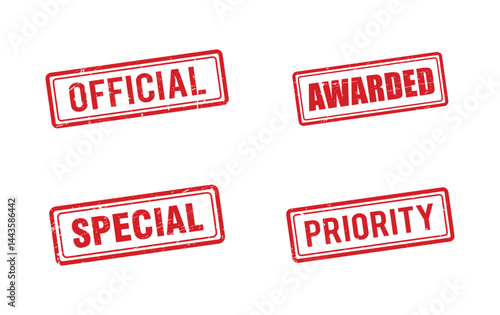 set of rubber red stamps vector