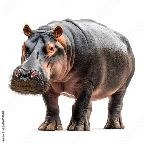 hippopotamus isolated on white background.
